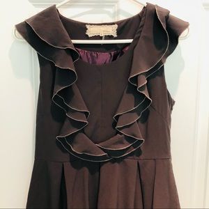 2/$20 Areve ruffle-accent romantic dress EUC